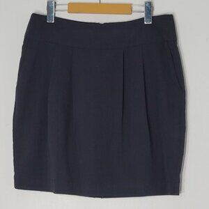 HKR Collections Women Black Back Zip Business Casual Pleated Mini Skirt Size XL